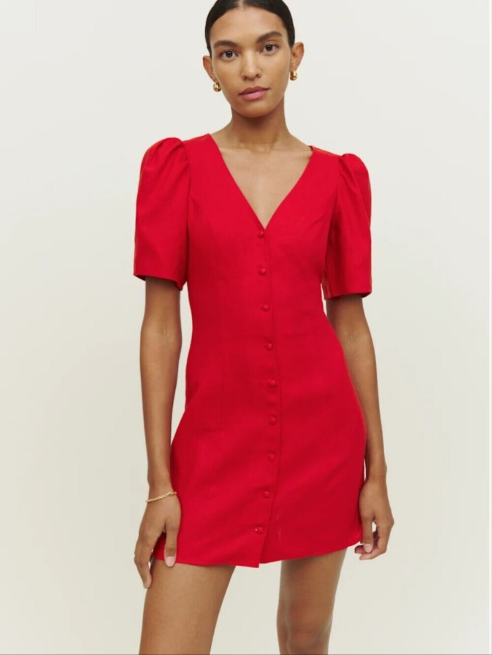 REFORMATION joelle mini linen dress - size 0